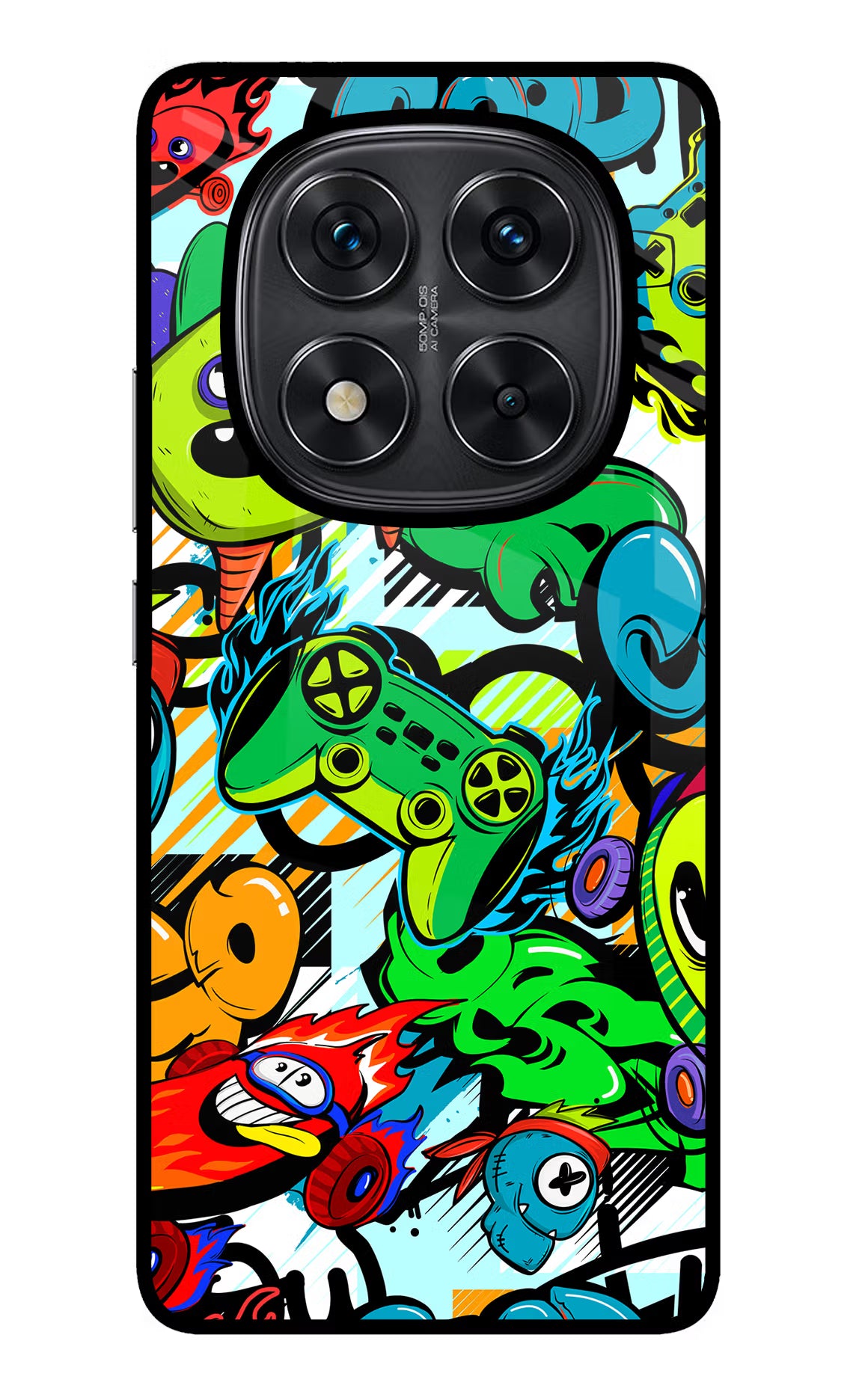 Game Doodle Redmi Note 14 Pro 5G Glass Case Back Cover by Casekaro