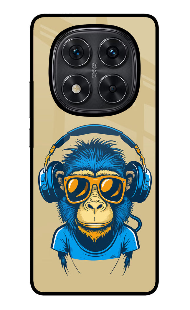 Monkey Headphone Redmi Note 14 Pro 5G Glass Case Back Cover by Casekaro