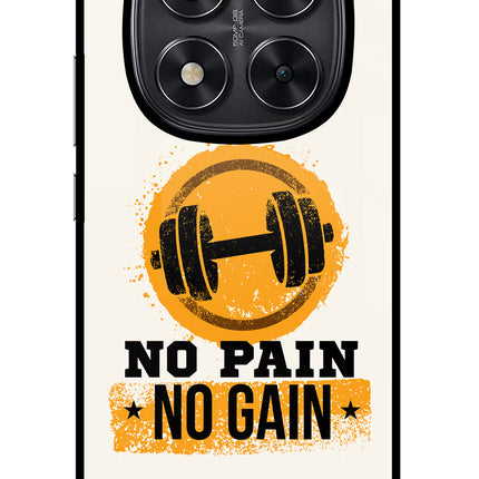 No Pain No Gain Redmi Note 14 Pro 5G Glass Case Back Cover by Casekaro