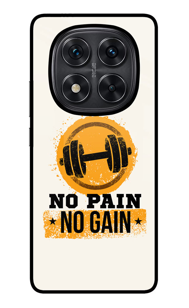 No Pain No Gain Redmi Note 14 Pro 5G Glass Case Back Cover by Casekaro