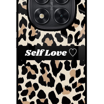 Leopard Print Self Love Redmi Note 14 Pro 5G Glass Case Back Cover by Casekaro