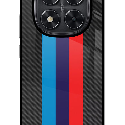 BMW Stripes Pattern Redmi Note 14 Pro 5G Glass Case Back Cover by Casekaro