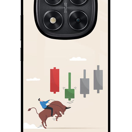 Bull Trading Momentum Redmi Note 14 Pro 5G Glass Case Back Cover by Casekaro