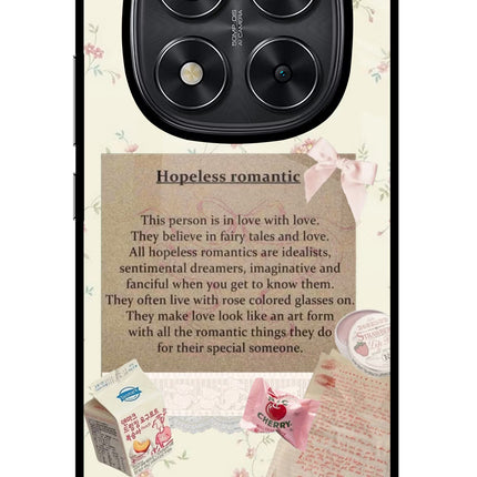 Hopeless Romantic Redmi Note 14 Pro 5G Glass Case Back Cover by Casekaro