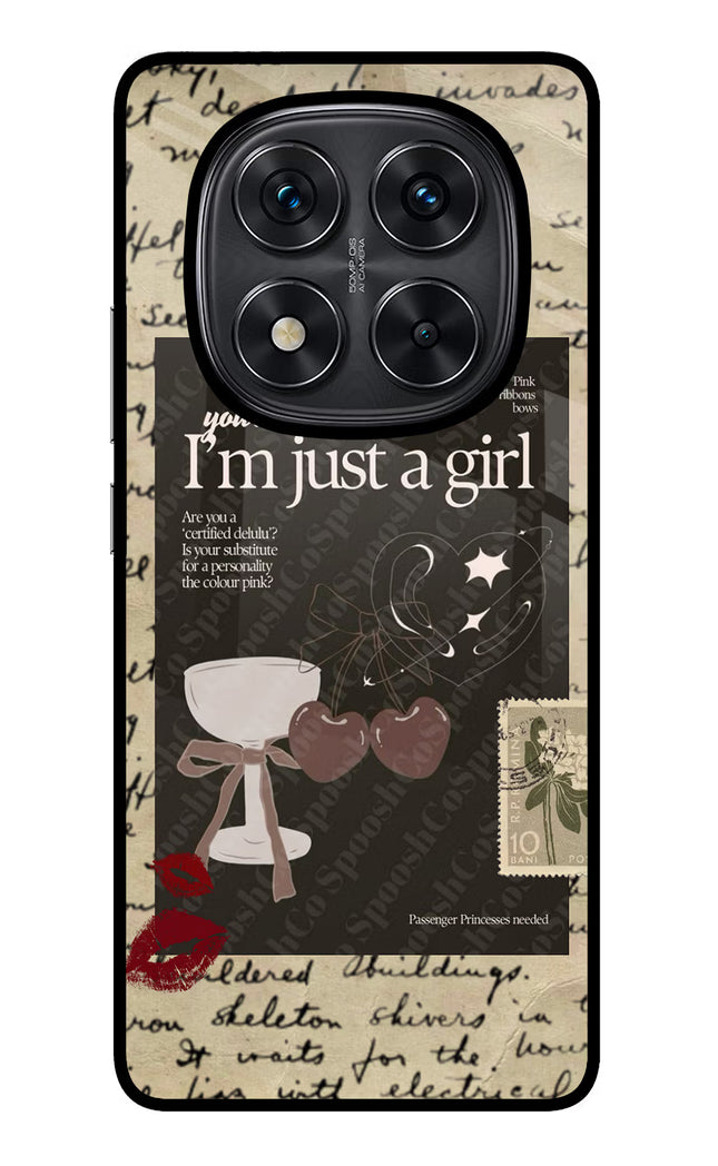I am just a girl Redmi Note 14 Pro 5G Glass Case Back Cover by Casekaro