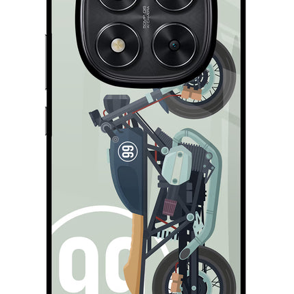 Classic Cafe Racer 99 Redmi Note 14 Pro 5G Glass Case Back Cover by Casekaro