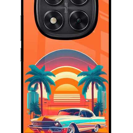 Palm Drive 80s Redmi Note 14 Pro 5G Glass Case Back Cover by Casekaro