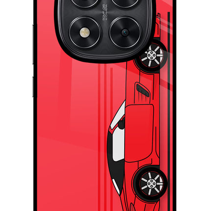 Red Velocity Redmi Note 14 Pro 5G Glass Case Back Cover by Casekaro