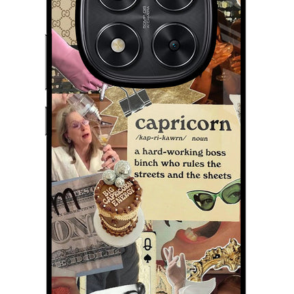 Capricorn Zodiac Redmi Note 14 Pro 5G Glass Case Back Cover by Casekaro