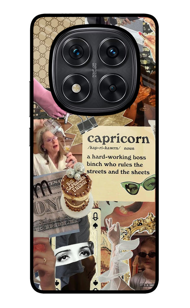 Capricorn Zodiac Redmi Note 14 Pro 5G Glass Case Back Cover by Casekaro