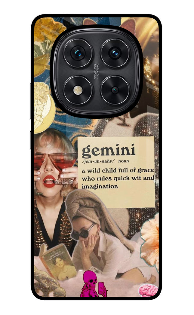 Gemini Zodiac Redmi Note 14 Pro 5G Glass Case Back Cover by Casekaro