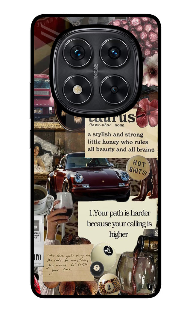 Taurus Zodiac Redmi Note 14 Pro 5G Glass Case Back Cover by Casekaro