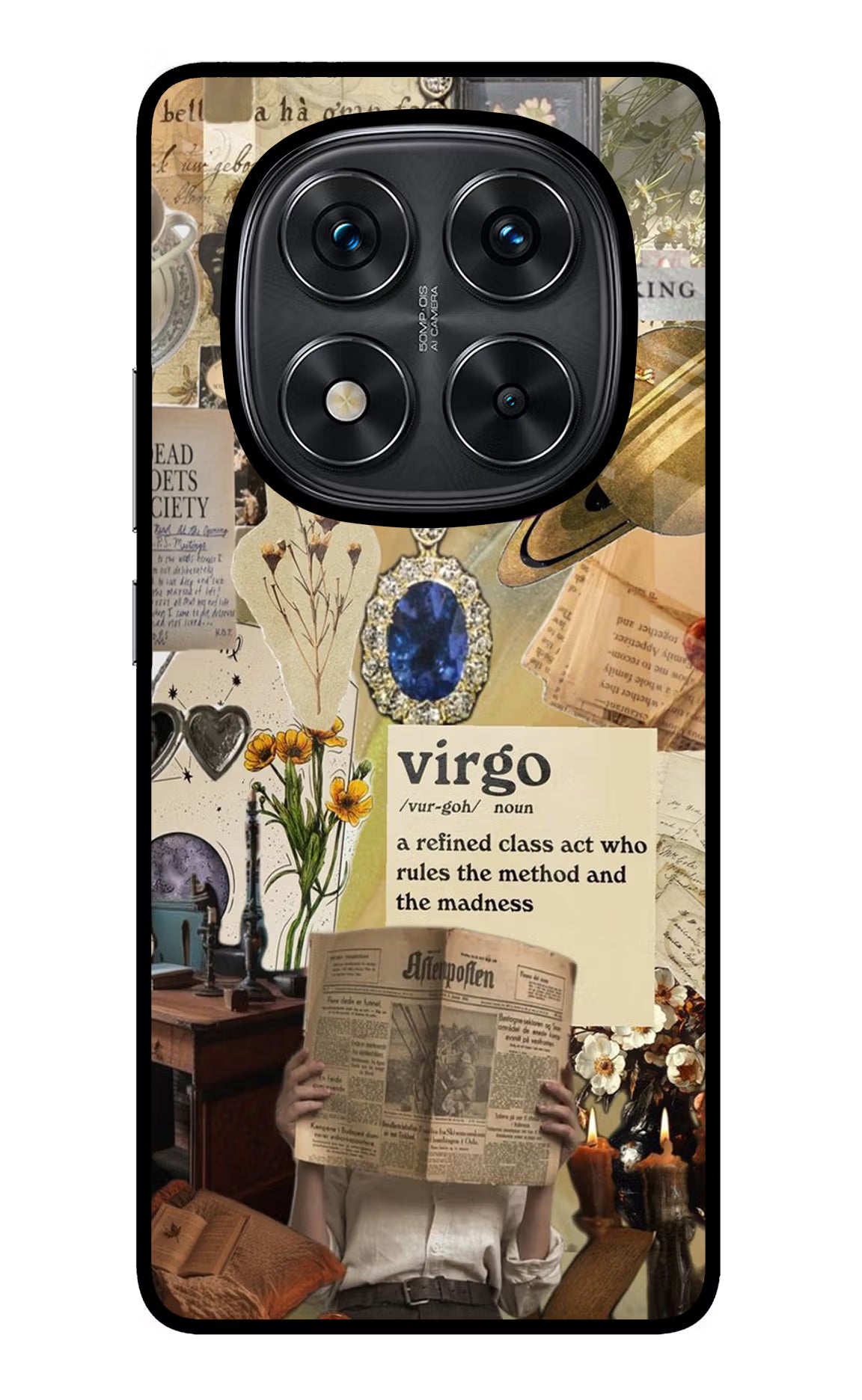 Virgo Zodiac Redmi Note 14 Pro 5G Glass Case Back Cover by Casekaro