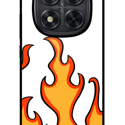 Fired Up – White Redmi Note 14 Pro 5G Glass Case Back Cover by Casekaro