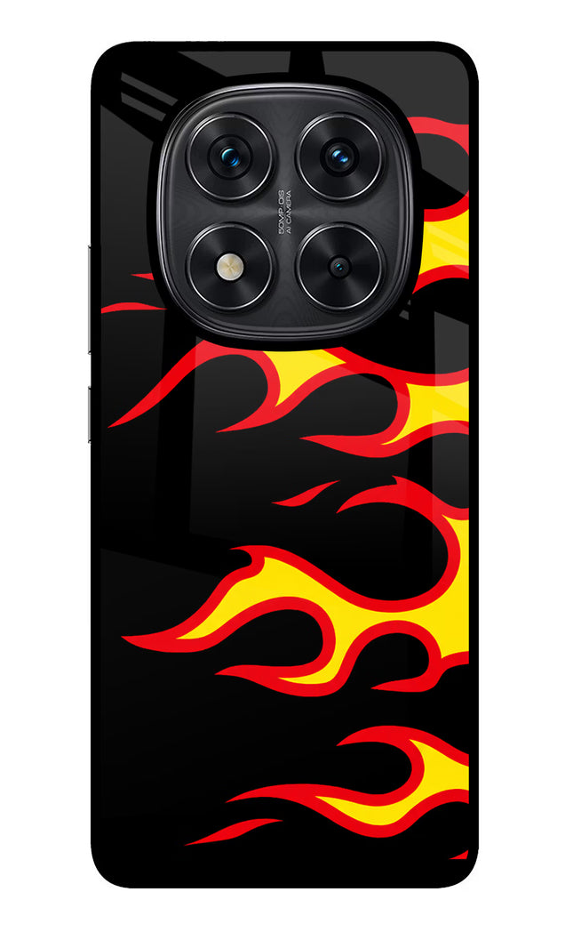 Side Sweep Flames Redmi Note 14 Pro 5G Glass Case Back Cover by Casekaro