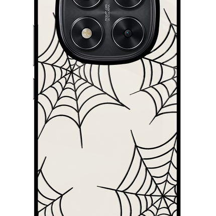 Spider Web Redmi Note 14 Pro 5G Glass Case Back Cover by Casekaro