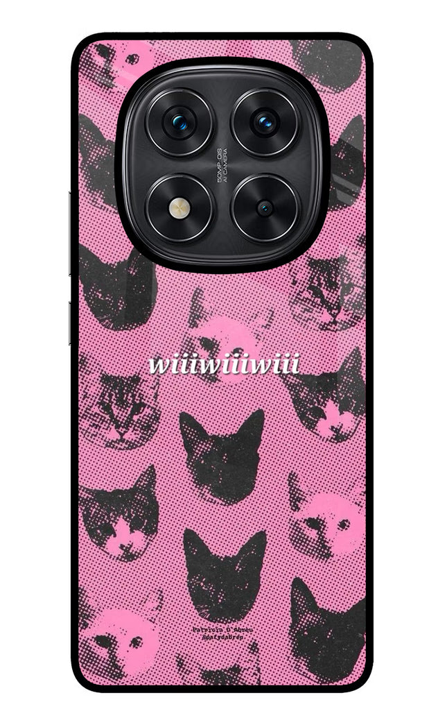 Pink Cats Redmi Note 14 Pro 5G Glass Case Back Cover by Casekaro