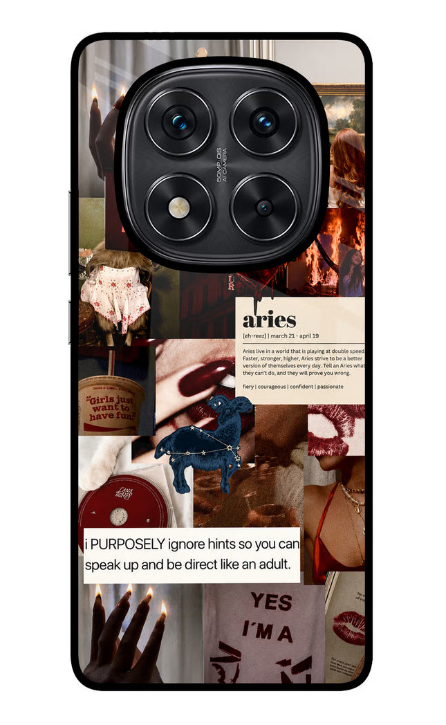 Zodiac Aries Redmi Note 14 Pro 5G Glass Case Back Cover by Casekaro