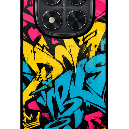 Graffiti Vibe Redmi Note 14 Pro 5G Glass Case Back Cover by Casekaro