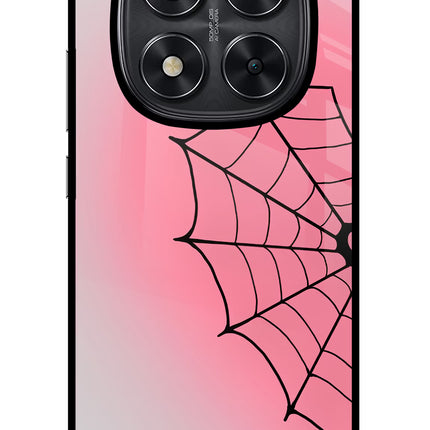 Pink Web Redmi Note 14 Pro 5G Glass Case Back Cover by Casekaro