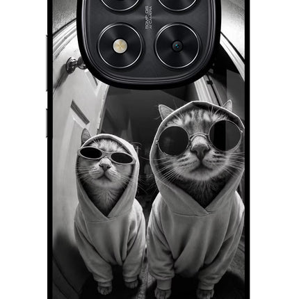 Hood Cats Redmi Note 14 Pro 5G Glass Case Back Cover by Casekaro