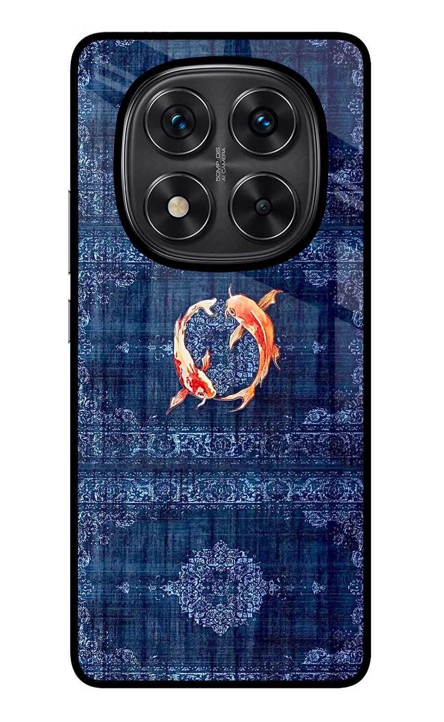 Koi Blue Redmi Note 14 Pro 5G Back Cover, Glass case