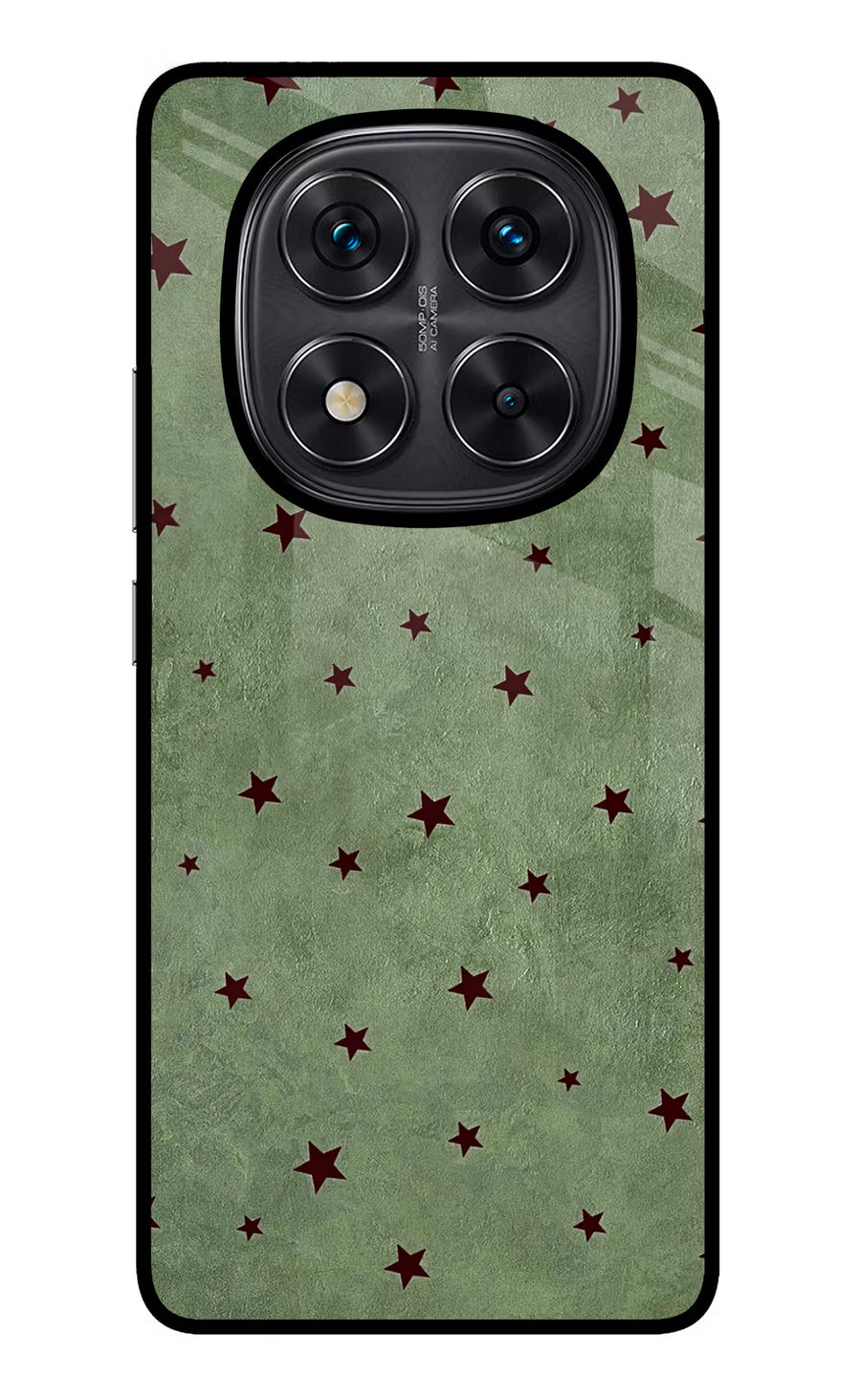 Green Stars Redmi Note 14 Pro 5G Back Cover, Glass case