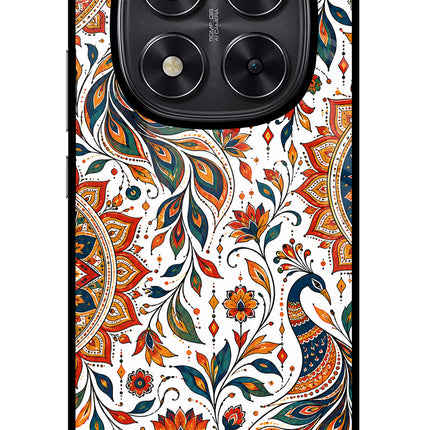 White Mayura Redmi Note 14 Pro 5G Glass Case