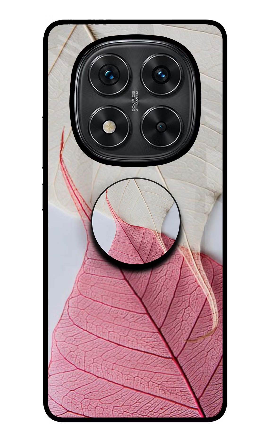 White Pink Leaf Redmi Note 14 Pro 5G Pop Case by Casekaro