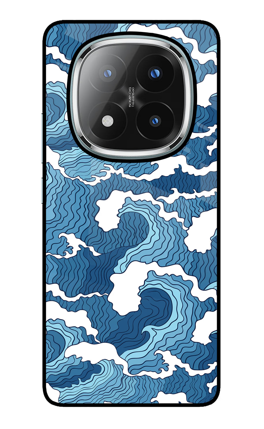 Blue Waves Redmi Note 14 Pro Plus 5G Back Cover, Glass case