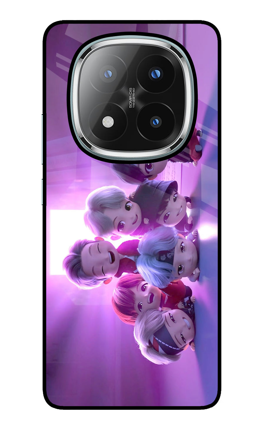 BTS Chibi Redmi Note 14 Pro Plus 5G Back Cover, Glass case