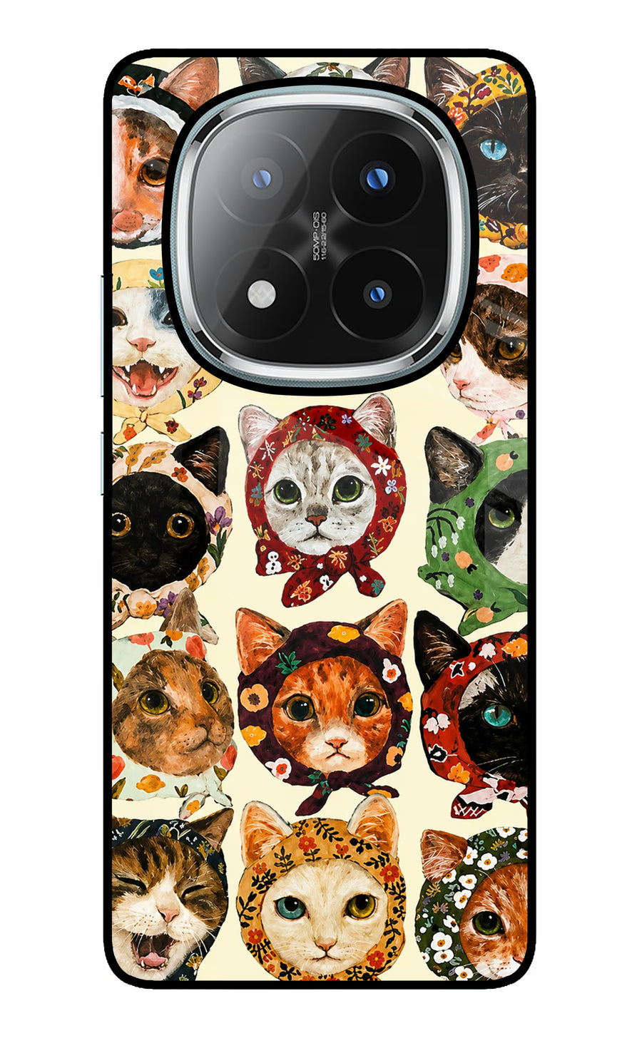 Cool Cat Redmi Note 14 Pro Plus 5G Back Cover, Glass case