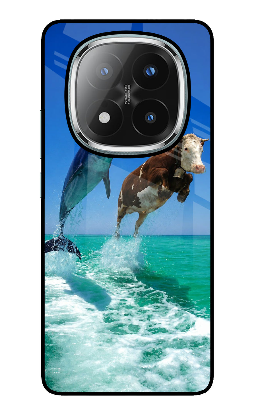 Dolphin vs Cow Redmi Note 14 Pro Plus 5G Back Cover, Glass case