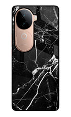 Black Marble Pattern Vivo V40e 5G Glass Case