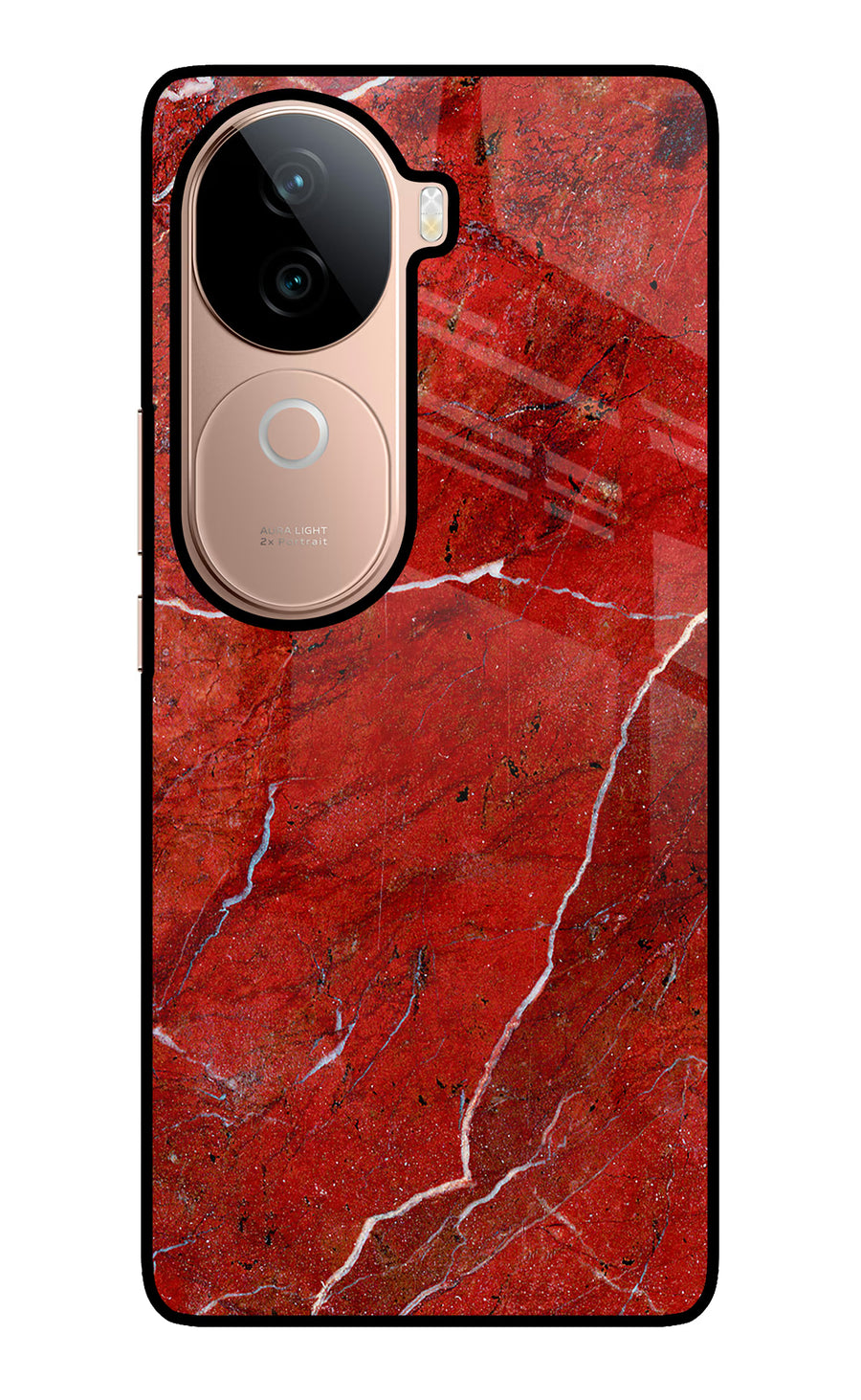 Red Marble Design Vivo V40e 5G Back Cover, Glass case