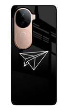 Paper Plane White Vivo V40e 5G Glass Case