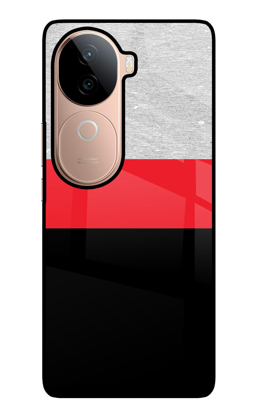 Tri Color Pattern Vivo V40e 5G Back Cover, Glass case