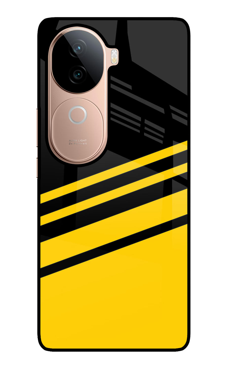 Yellow Shades Vivo V40e 5G Back Cover, Glass case