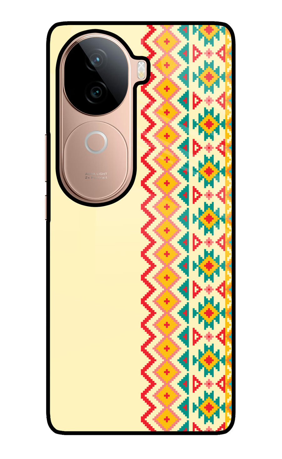 Ethnic Seamless Vivo V40e 5G Back Cover, Glass case