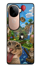 Minecraft Cat Chaos Vivo V40e 5G Glass Case