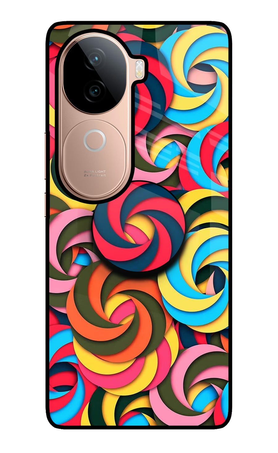 Spiral Pattern Vivo V40e 5G Pop Case, Glass case