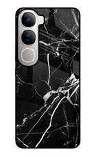 Black Marble Pattern Vivo Y300 5G Glass Case