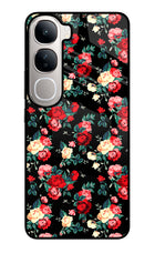Rose Pattern Vivo Y300 5G Glass Case