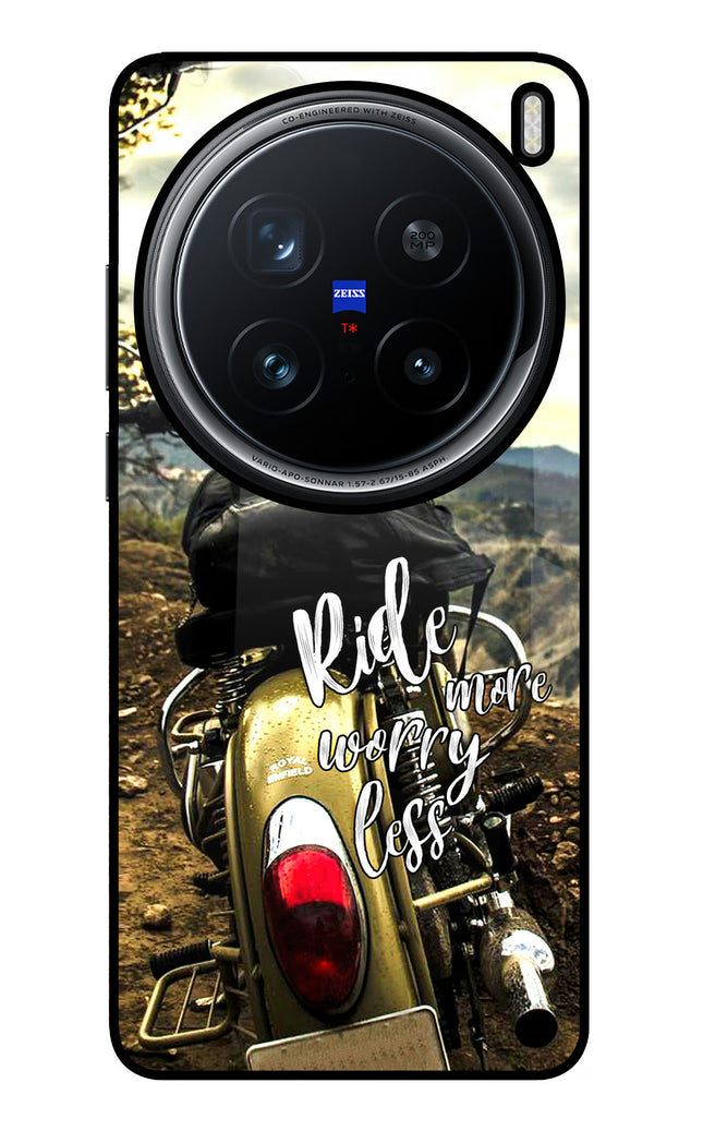 Ride More Worry Less Vivo X200 Pro 5G Glass Case Back Cover by Casekaro