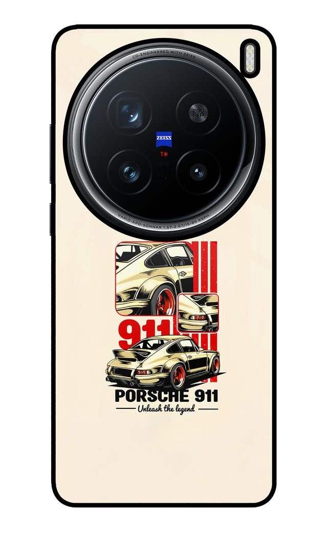 Classic Porsche 911 Vivo X200 Pro 5G Glass Case Back Cover by Casekaro