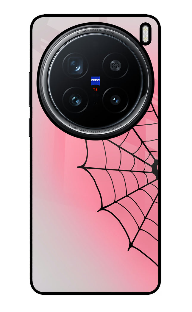 Pink Web Vivo X200 Pro 5G Glass Case Back Cover by Casekaro