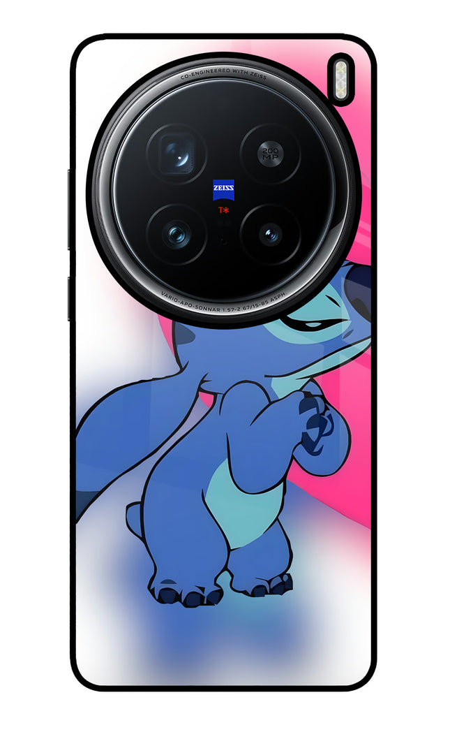 Stitch Hug Vivo X200 Pro 5G Glass Case Back Cover by Casekaro