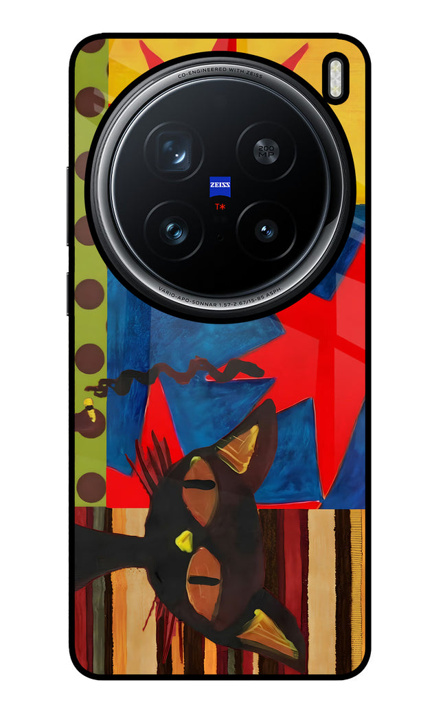 Pop Cat Vivo X200 Pro 5G Glass Case Back Cover by Casekaro