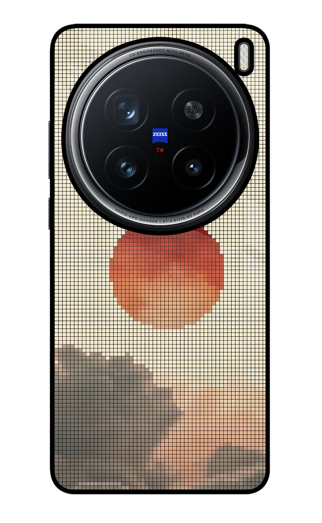 Pixel Sun Vivo X200 Pro 5G Glass Case Back Cover by Casekaro