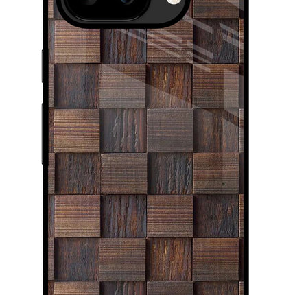 Wooden Cube Design Google Pixel 9A Glass Case
